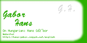 gabor hans business card